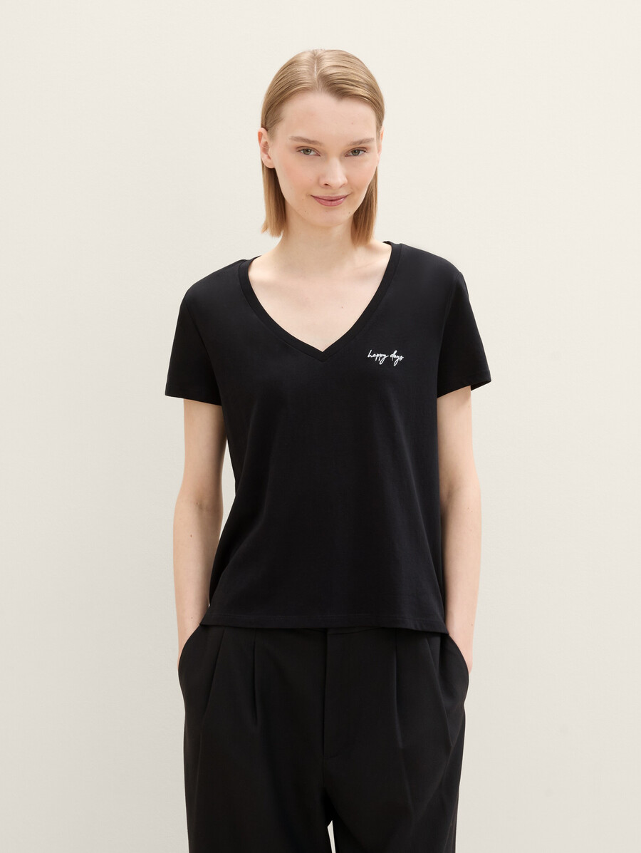 t-shirt mit v-ausschnitt im 2er-pack