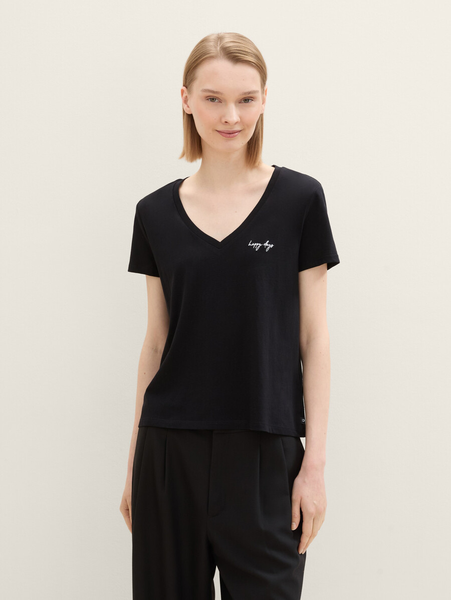 t-shirt mit v-ausschnitt im 2er-pack
