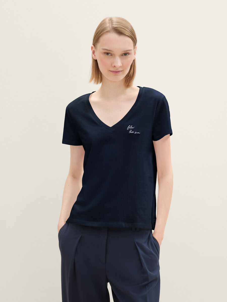 t-shirt mit v-ausschnitt im 2er-pack