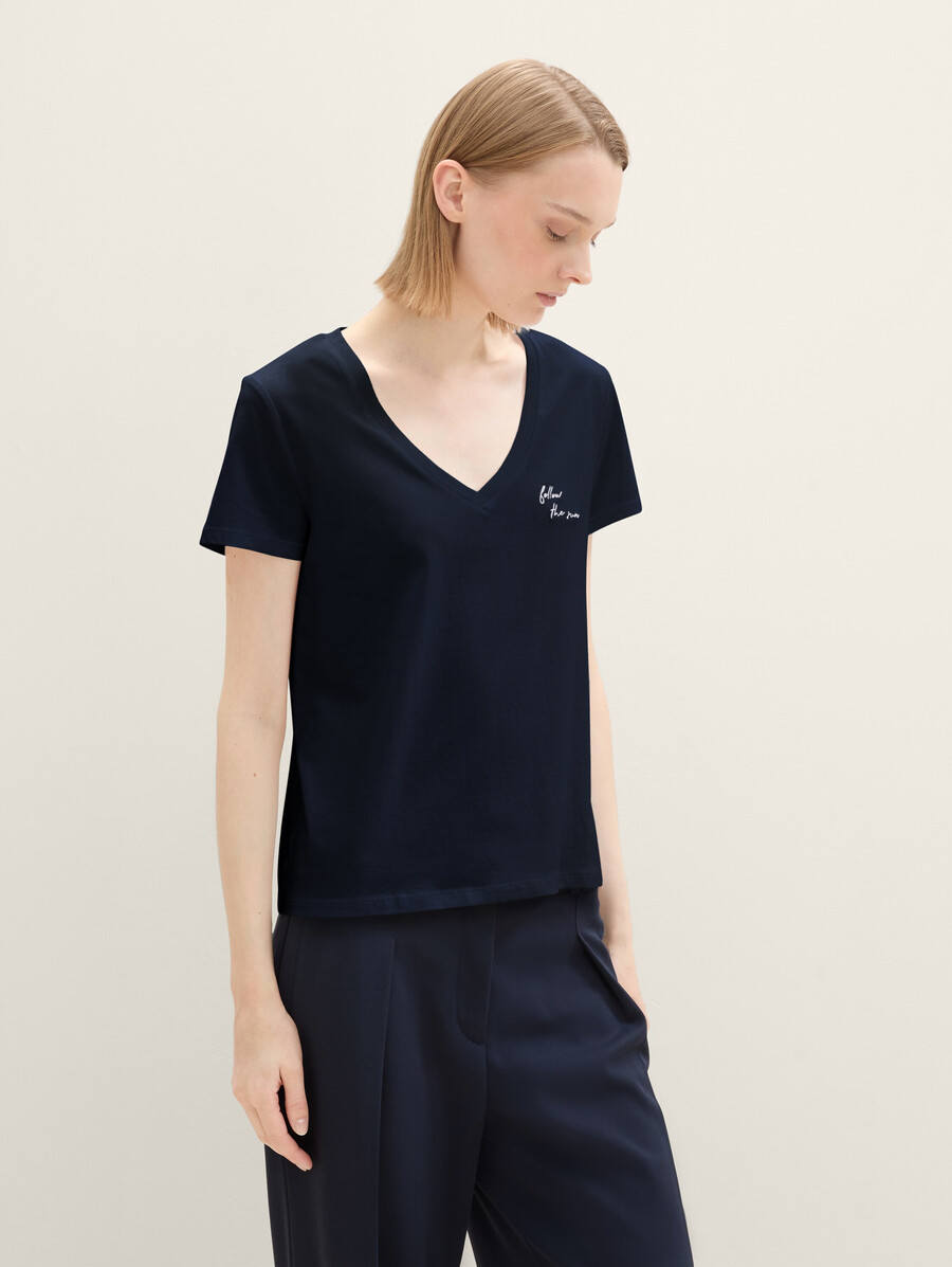 t-shirt mit v-ausschnitt im 2er-pack