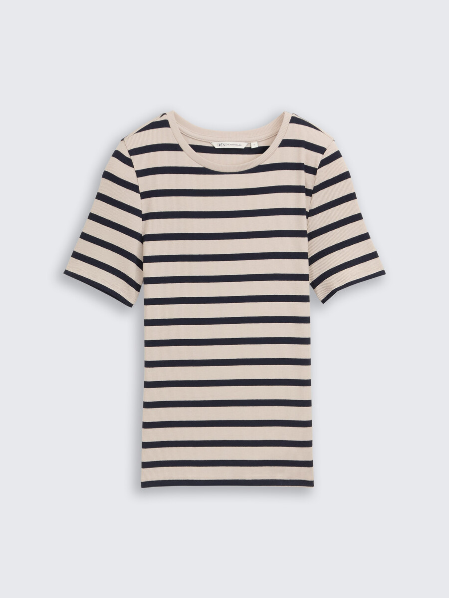 schmal geschnittenes t-shirt mit streifenmuster