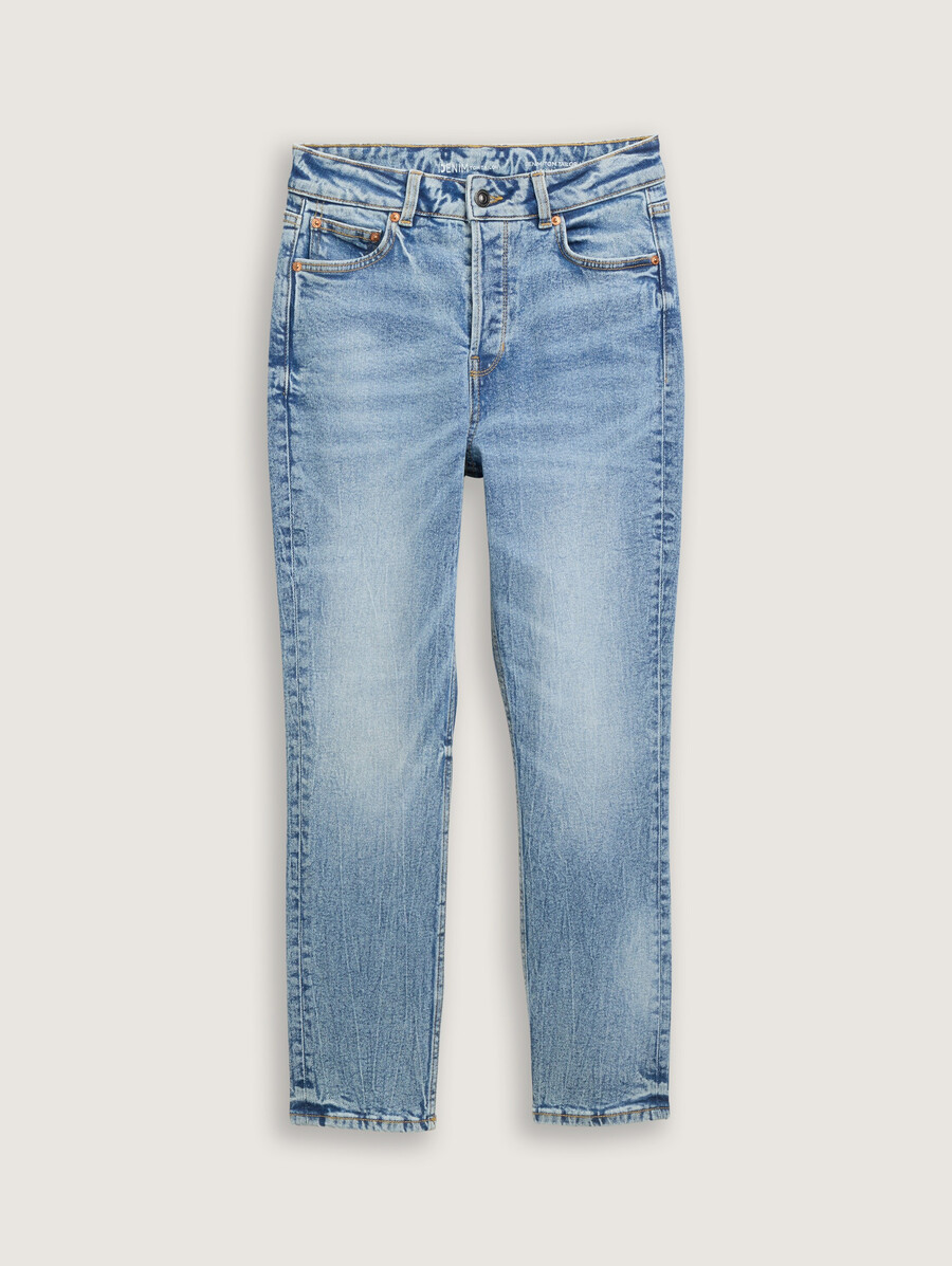 ttlotte slim straight jeans mit hohem bund