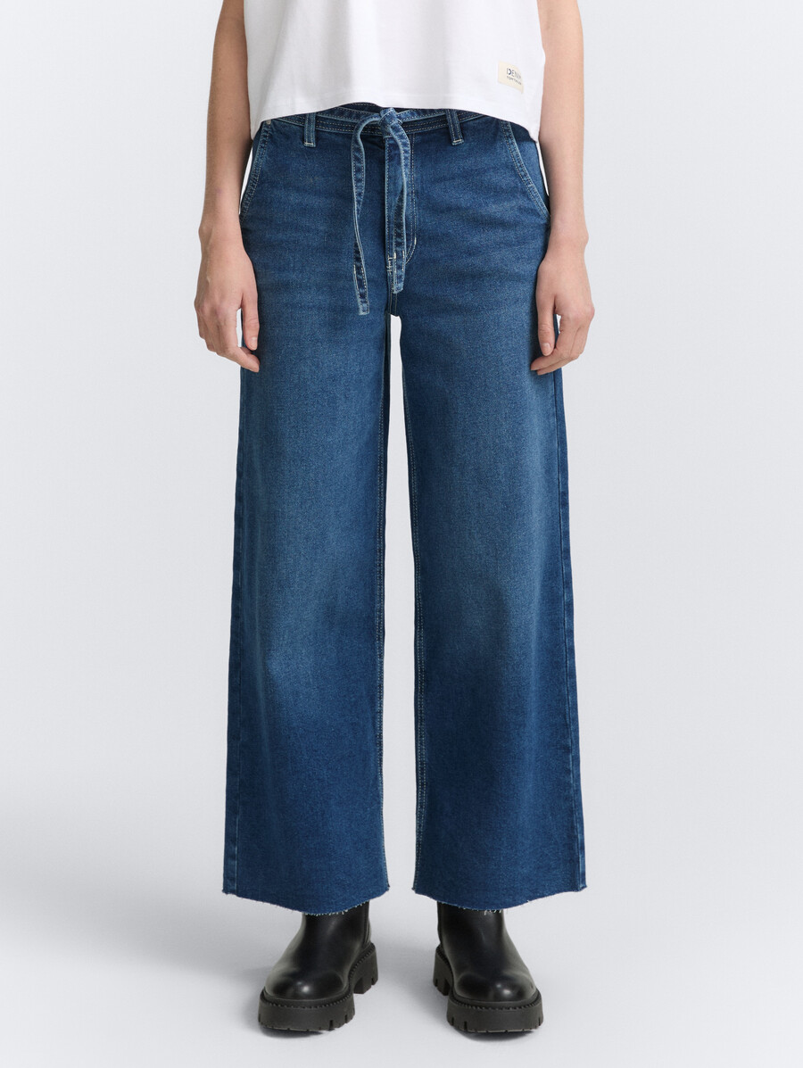 ttmija culotte-jeans mit gürtel