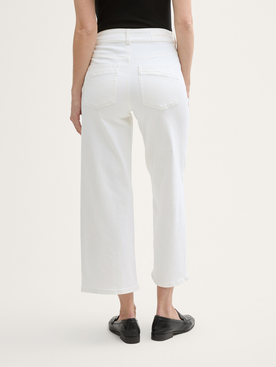 culotte-jeans mit knopfleiste