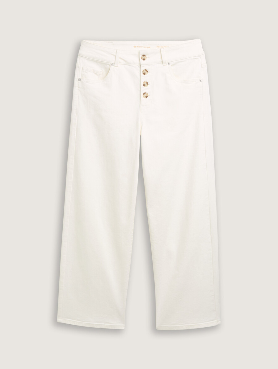 culotte-jeans mit knopfleiste