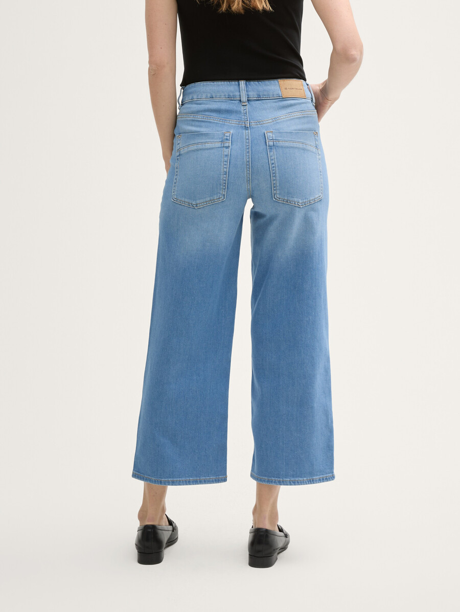 culotte-jeans mit knopfleiste