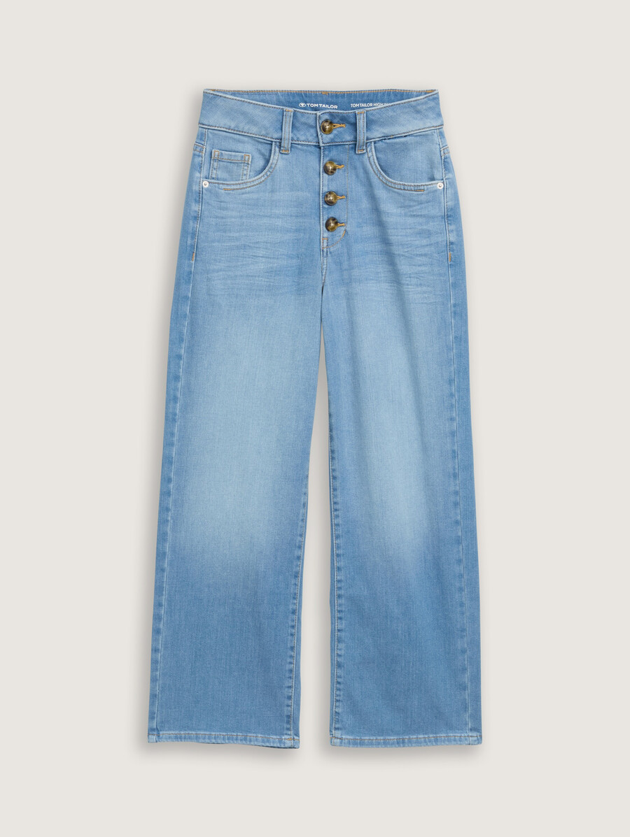 culotte-jeans mit knopfleiste