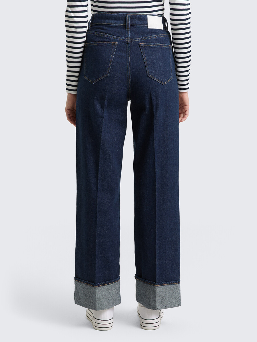 ttlinou wide high waist jeans mit umschlag