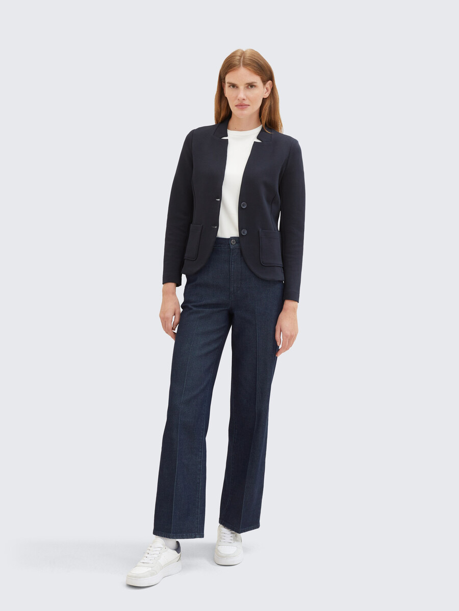 schmal geschnittener blazer mit ottoman-struktur