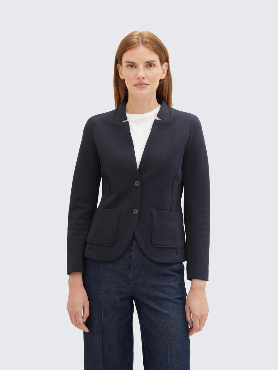 schmal geschnittener blazer mit ottoman-struktur