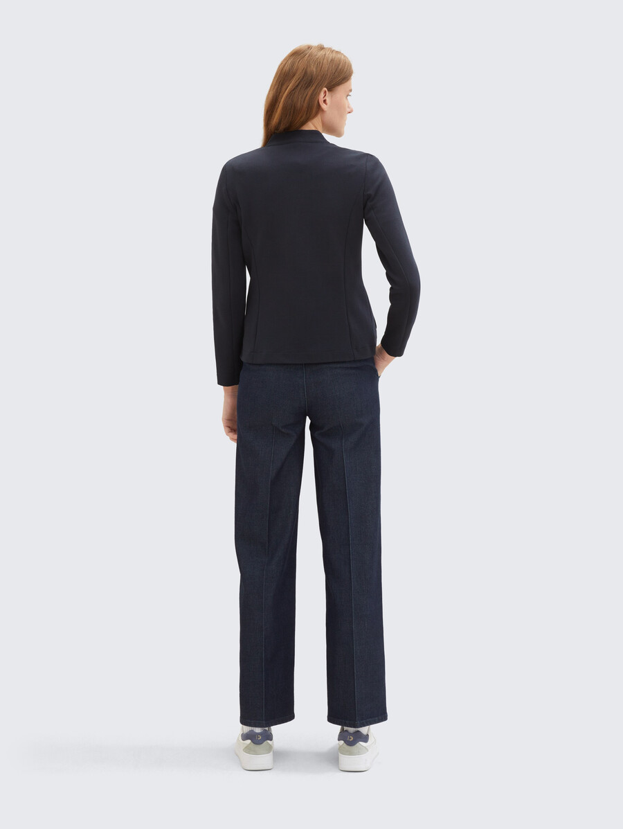 schmal geschnittener blazer mit ottoman-struktur