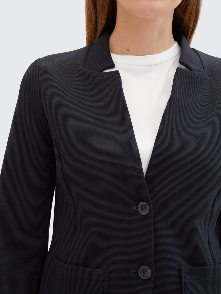 schmal geschnittener blazer mit ottoman-struktur