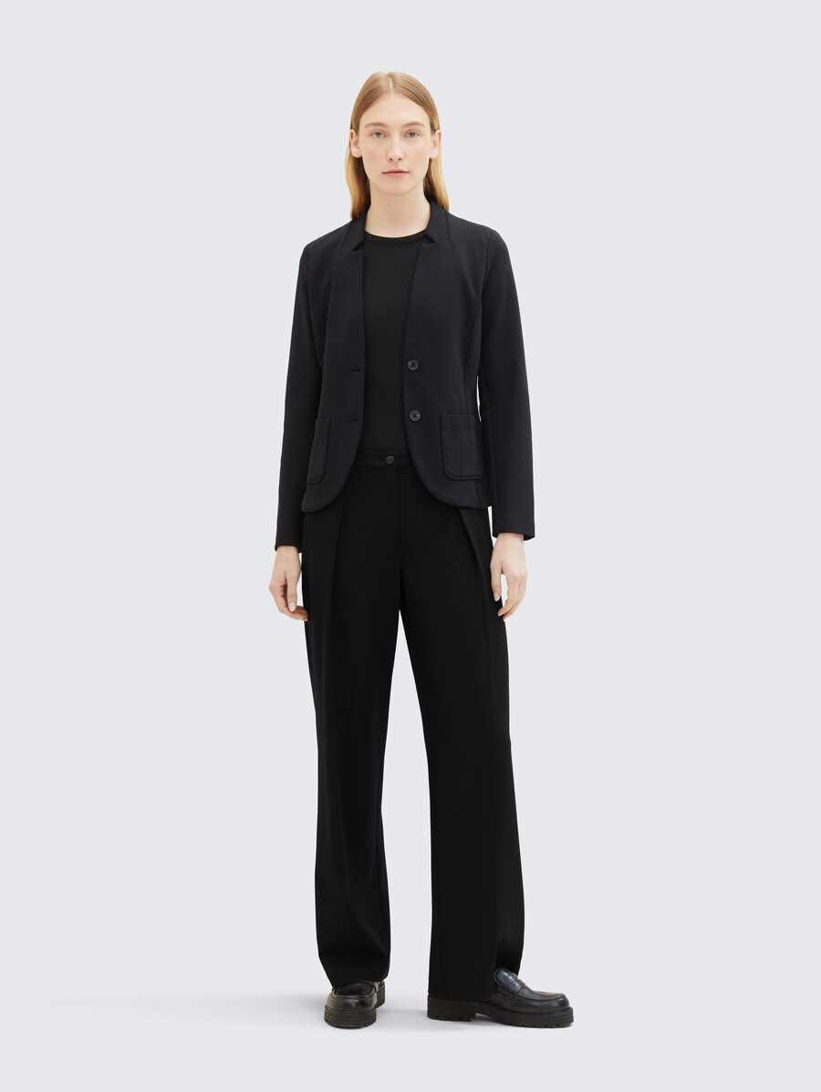 schmal geschnittener blazer mit ottoman-struktur