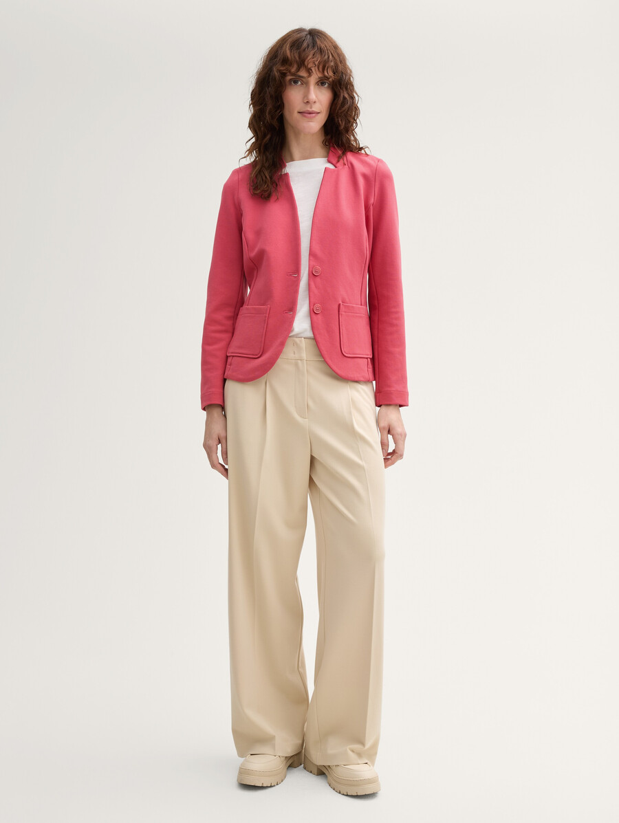 schmal geschnittener blazer mit ottoman-struktur