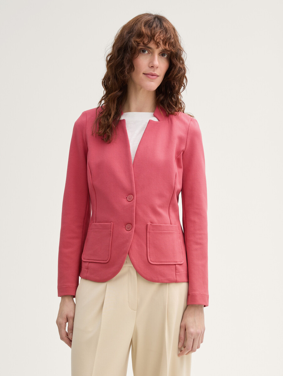 schmal geschnittener blazer mit ottoman-struktur
