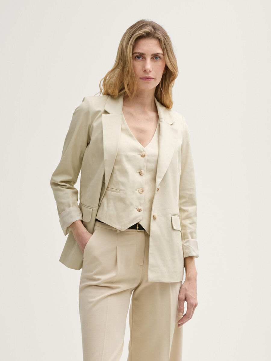 blazer in regulärer passform aus twill