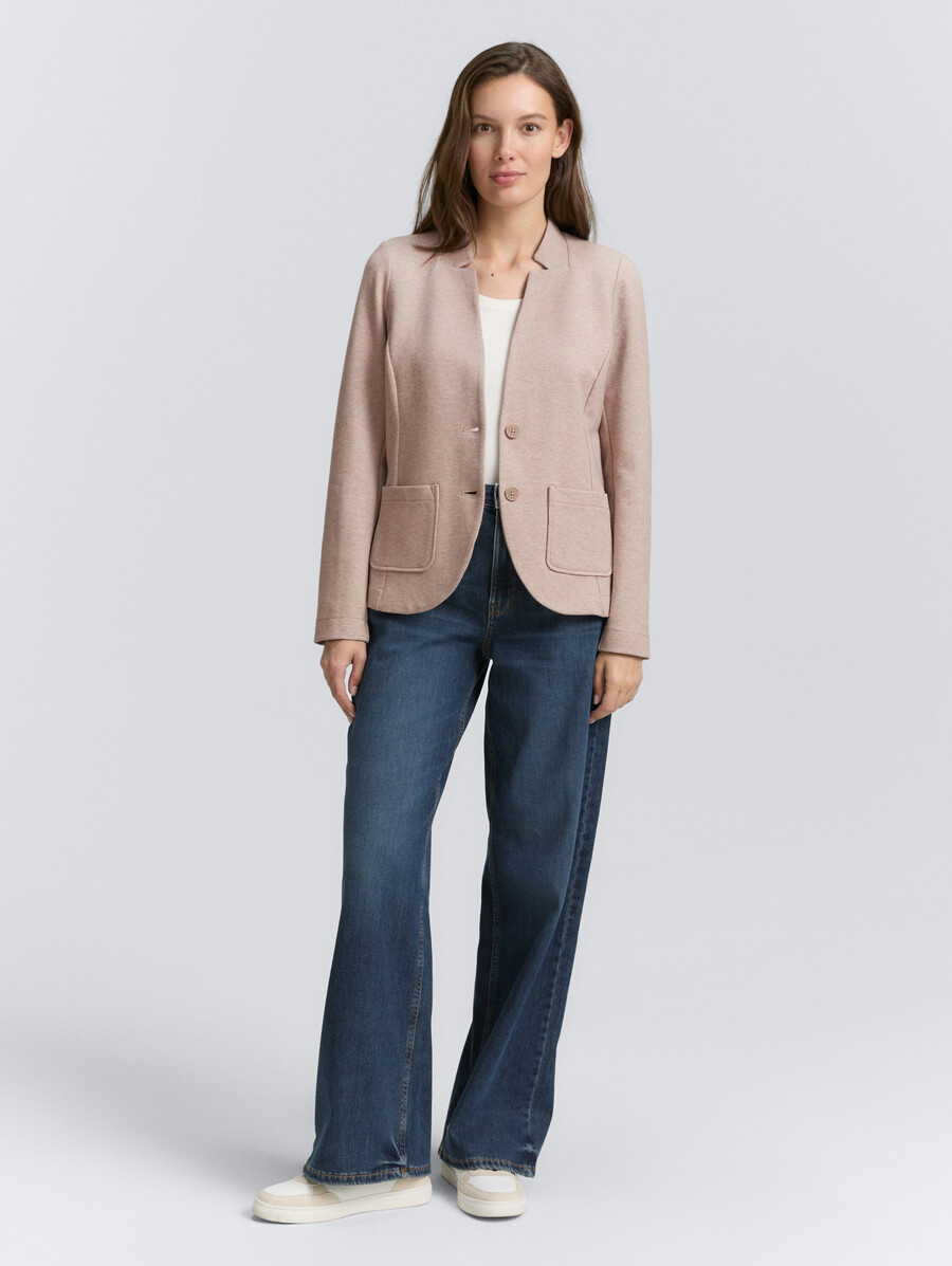 schmal geschnittener blazer mit ottoman-struktur