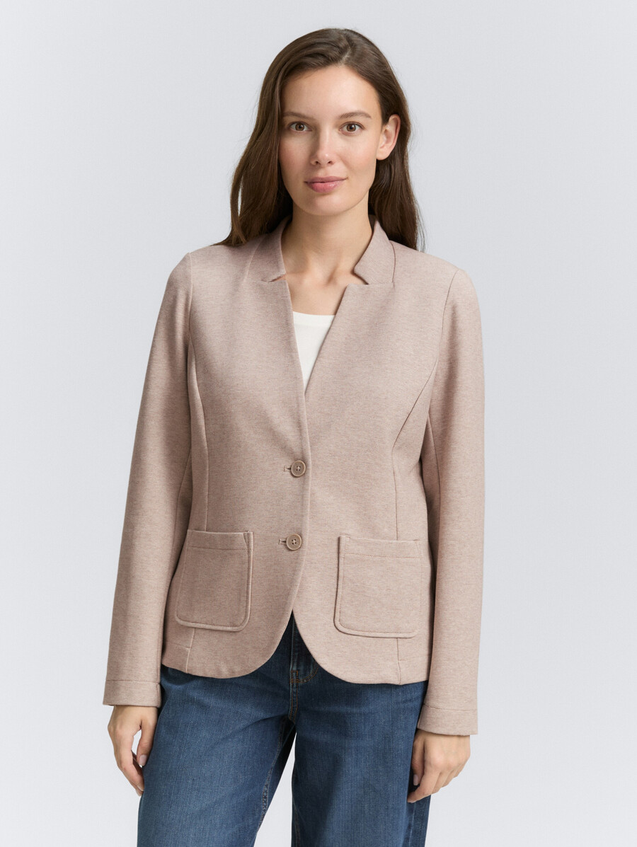 schmal geschnittener blazer mit ottoman-struktur