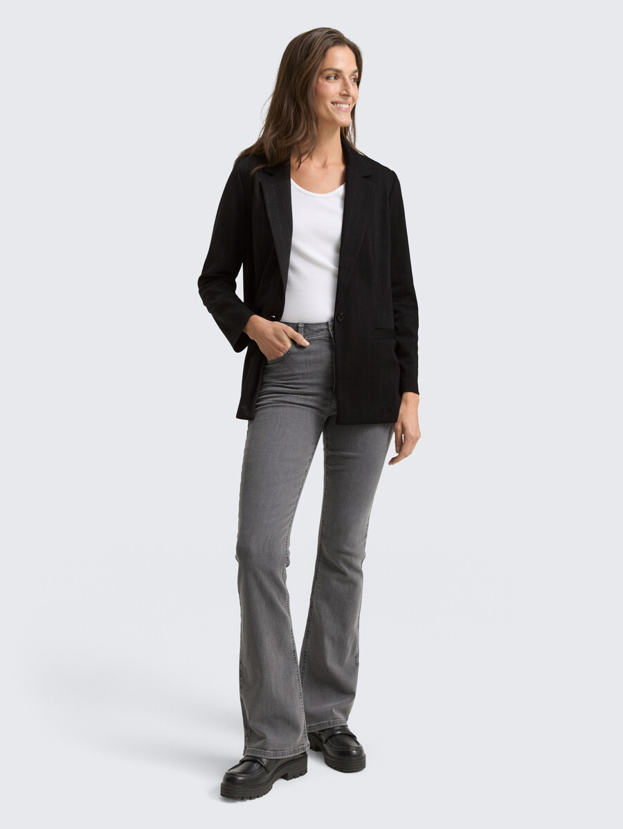 locker geschnittener blazer mit glitzereffekt