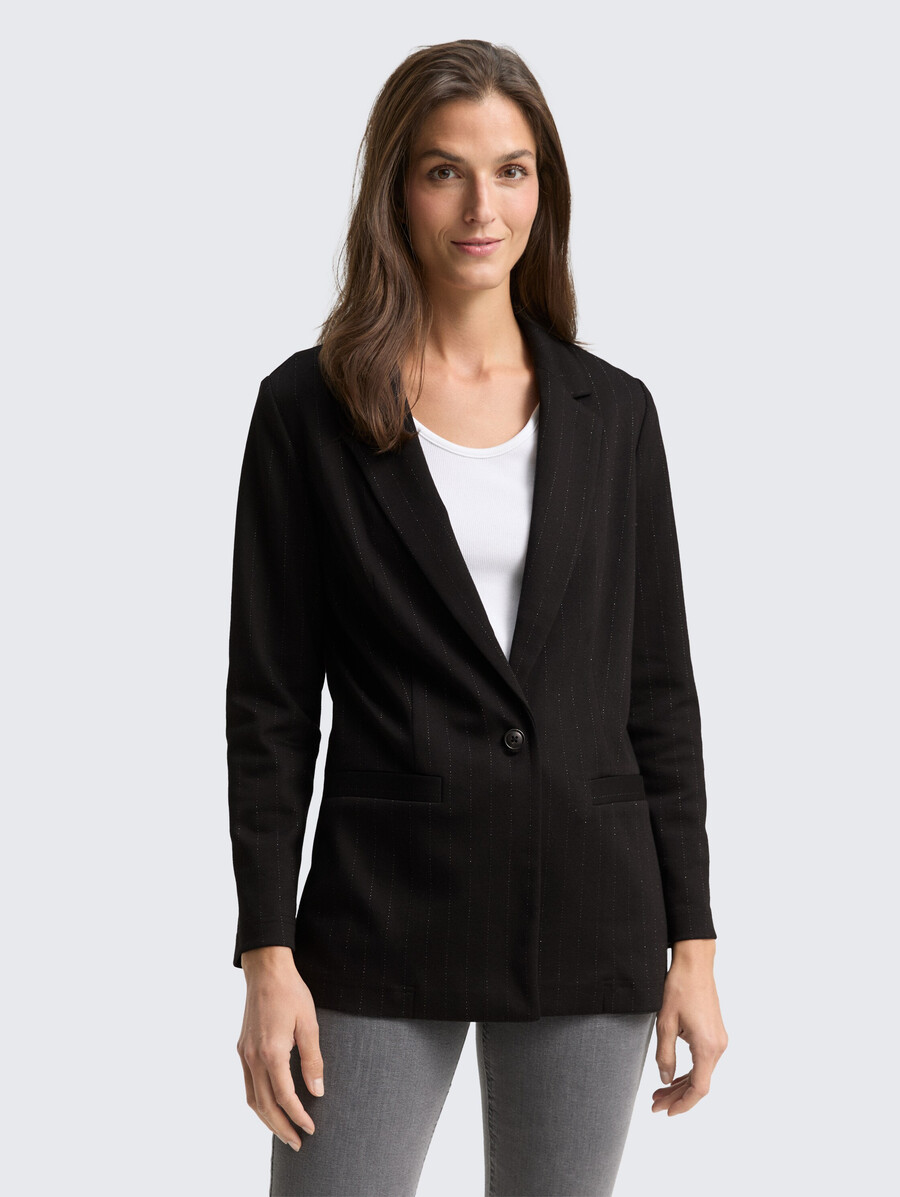 locker geschnittener blazer mit glitzereffekt
