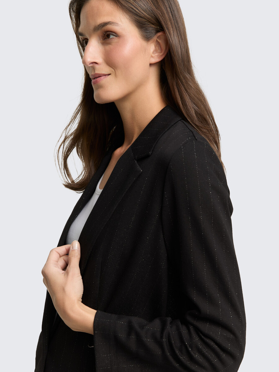 locker geschnittener blazer mit glitzereffekt