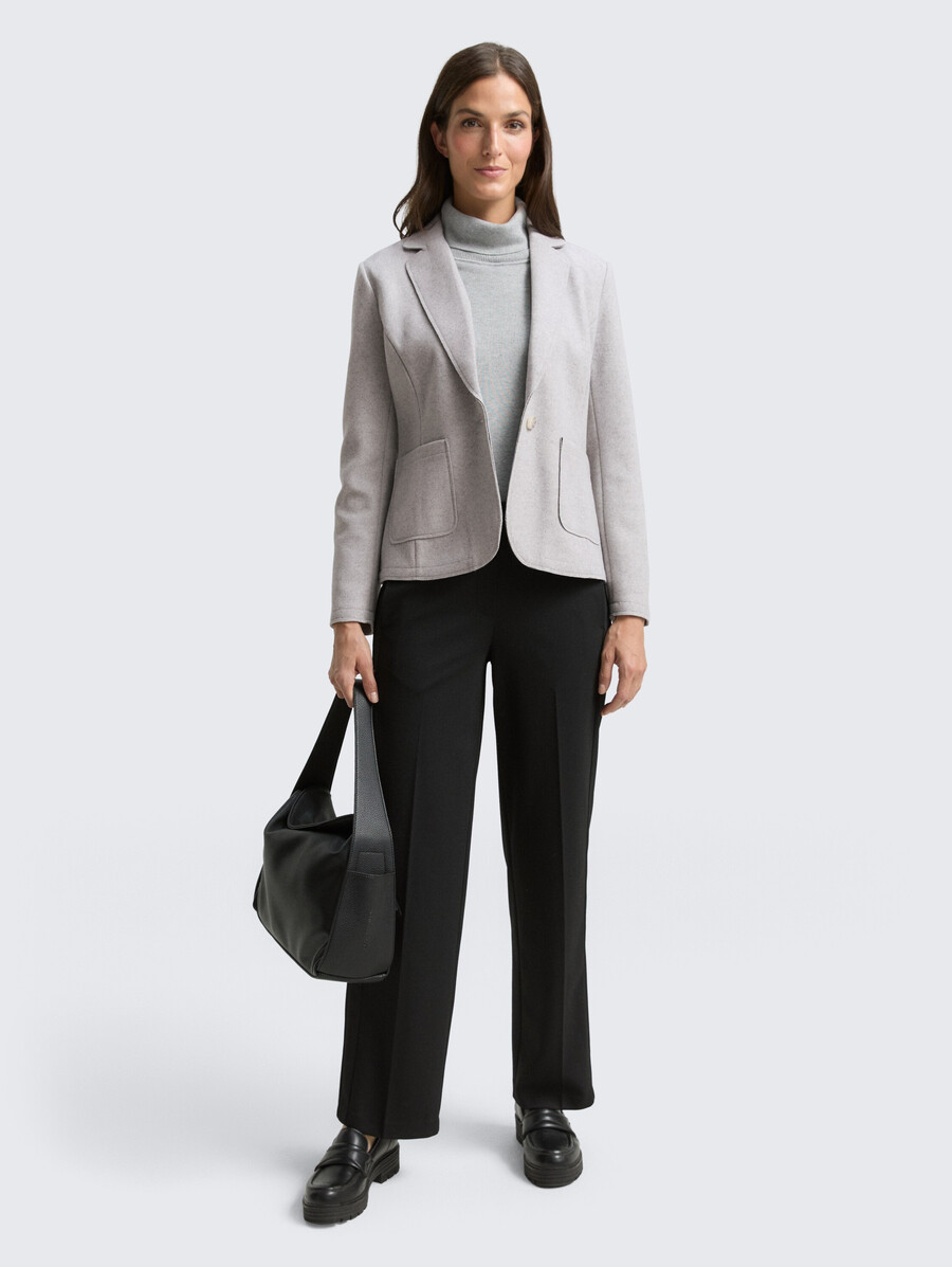 schmal geschnittener blazer in melange-optik
