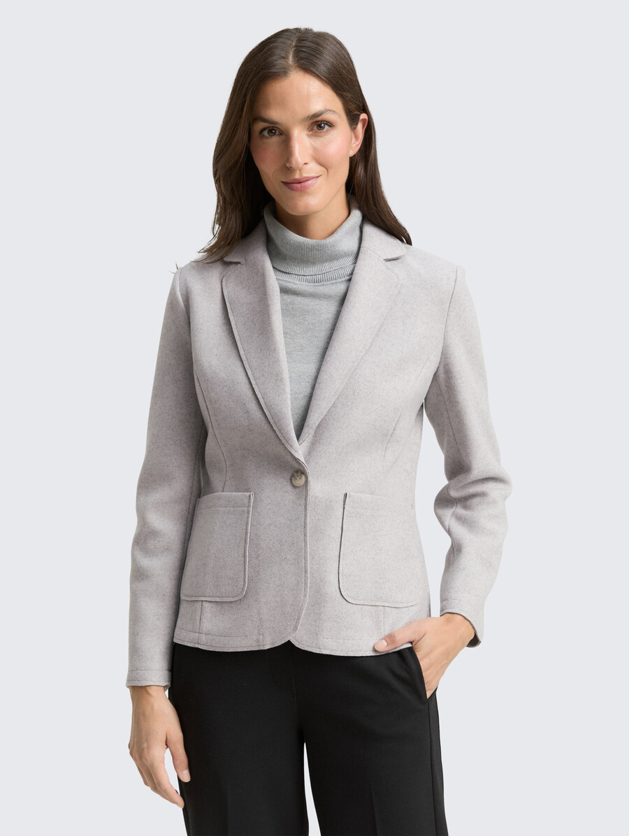 schmal geschnittener blazer in melange-optik