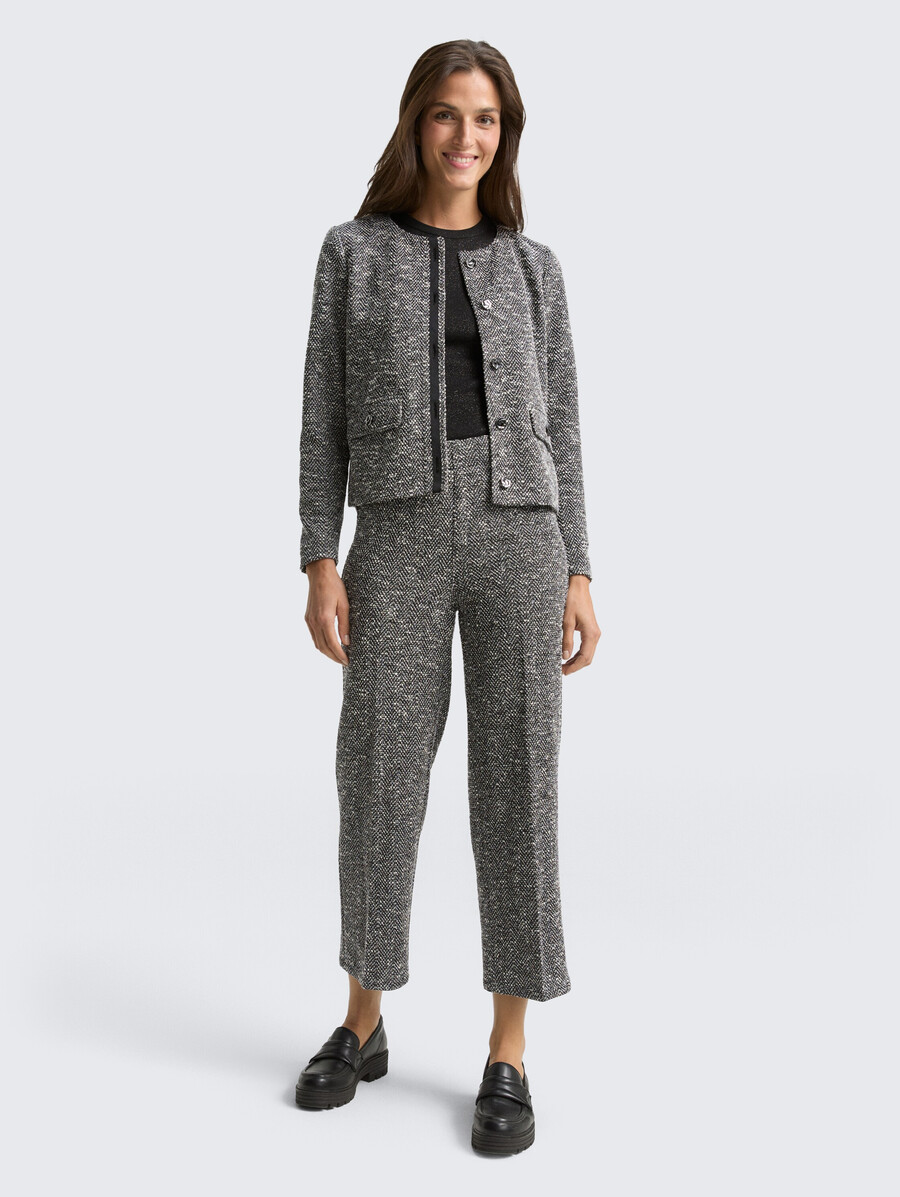 bouclé-jacke in regulärer passform