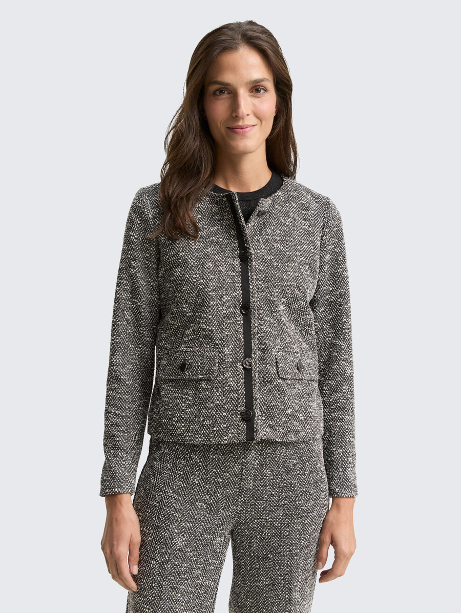 bouclé-jacke in regulärer passform