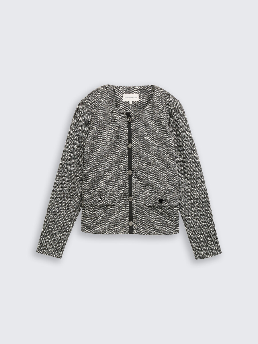 bouclé-jacke in regulärer passform