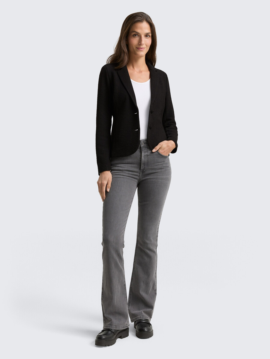 schmal geschnittener blazer mit glitzereffekt