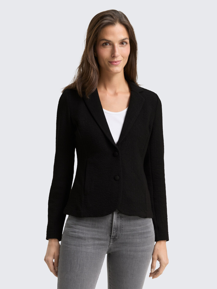 schmal geschnittener blazer mit glitzereffekt