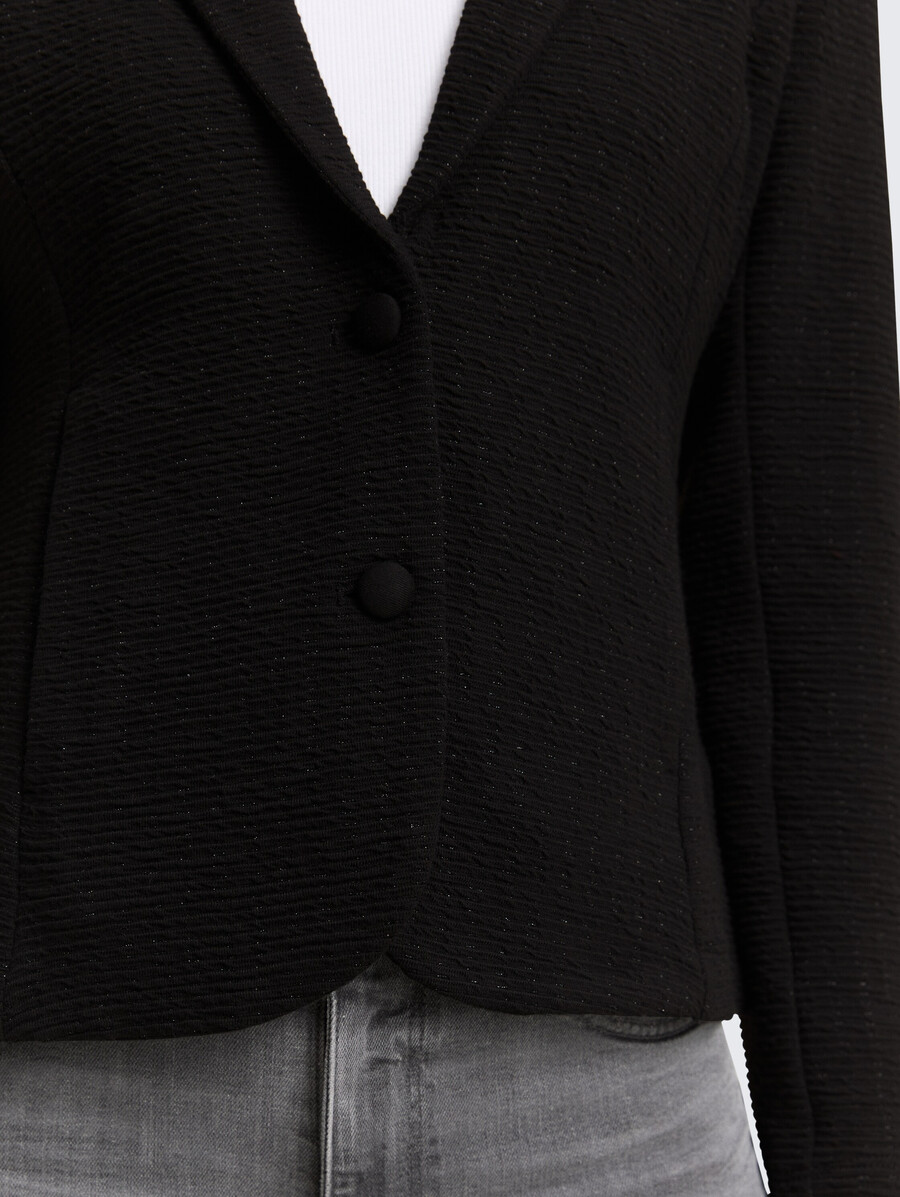schmal geschnittener blazer mit glitzereffekt