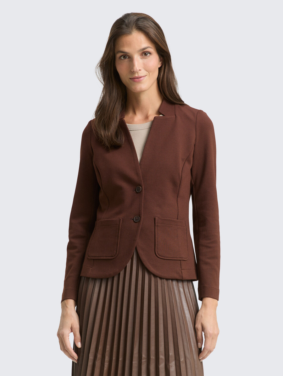 schmal geschnittener blazer mit ottoman-struktur