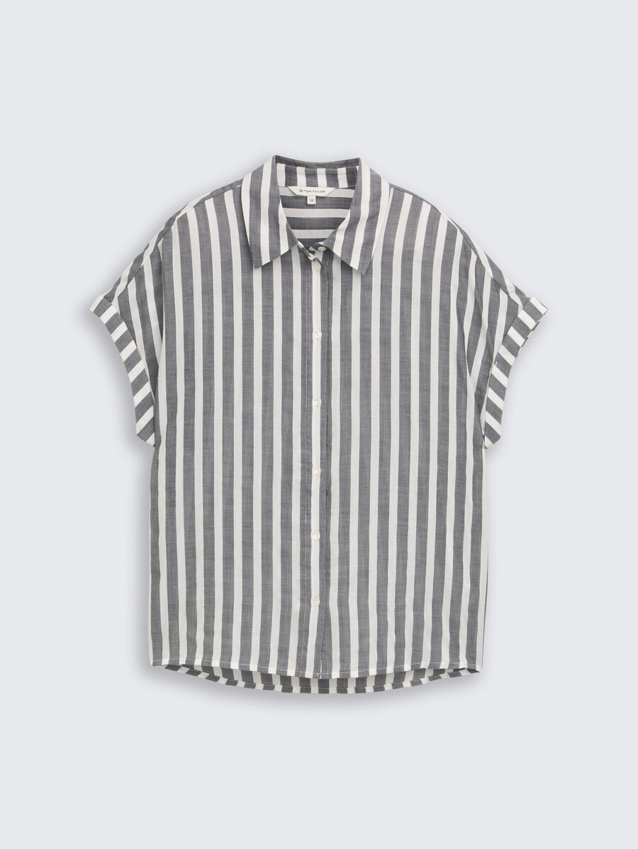 locker geschnittene bluse mit streifenmuster