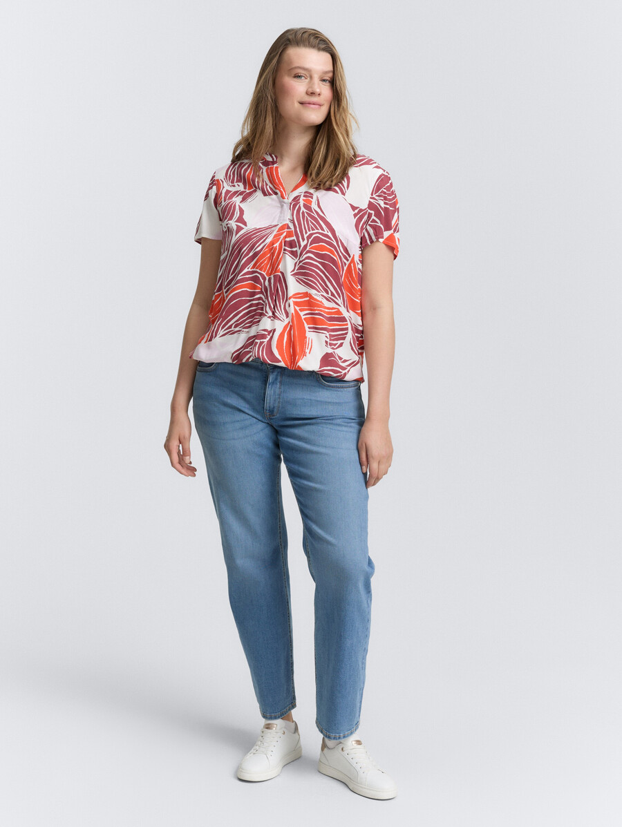 plus size - gemusterte bluse
