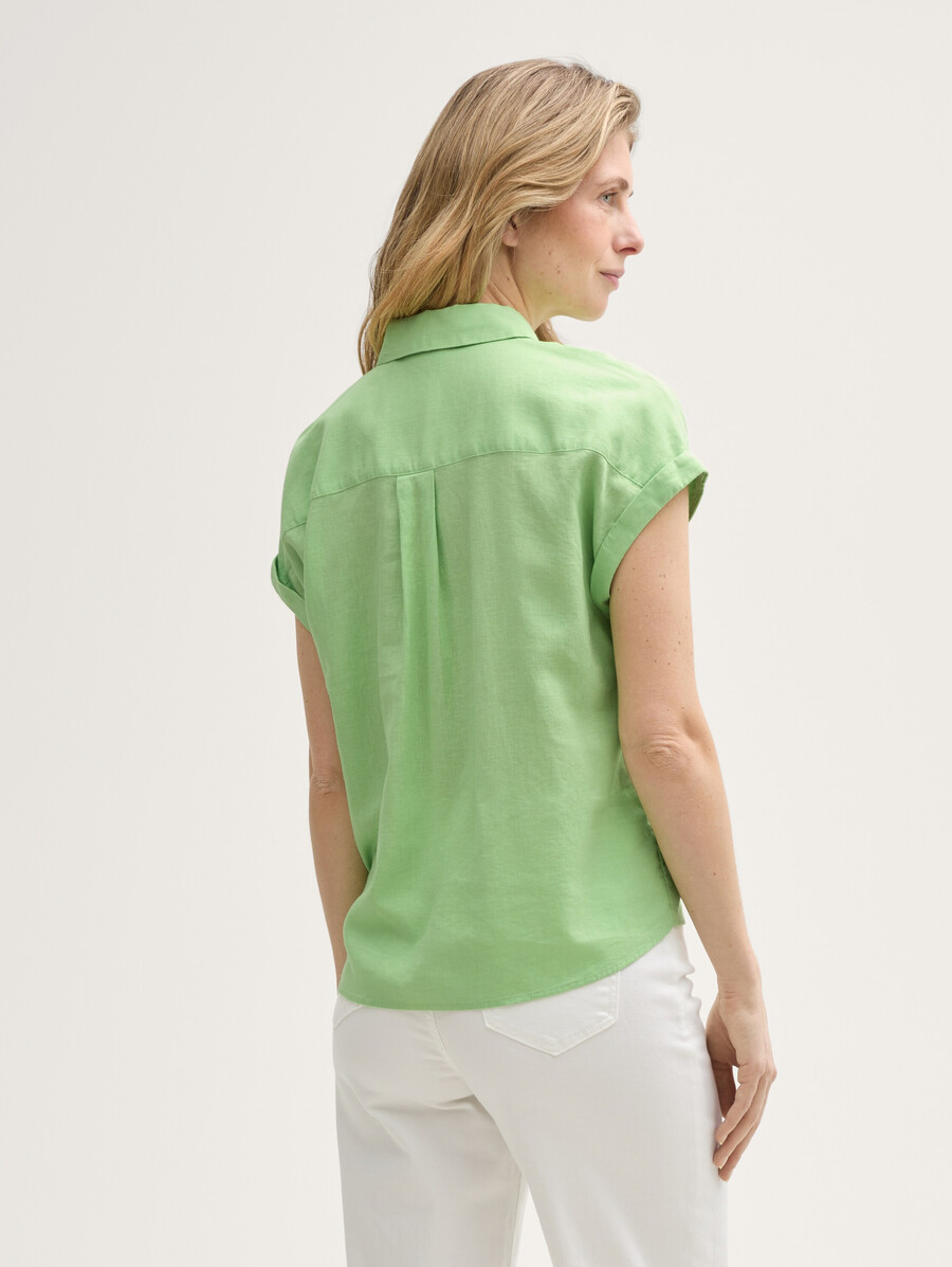 locker geschnittene bluse mit leinenanteil