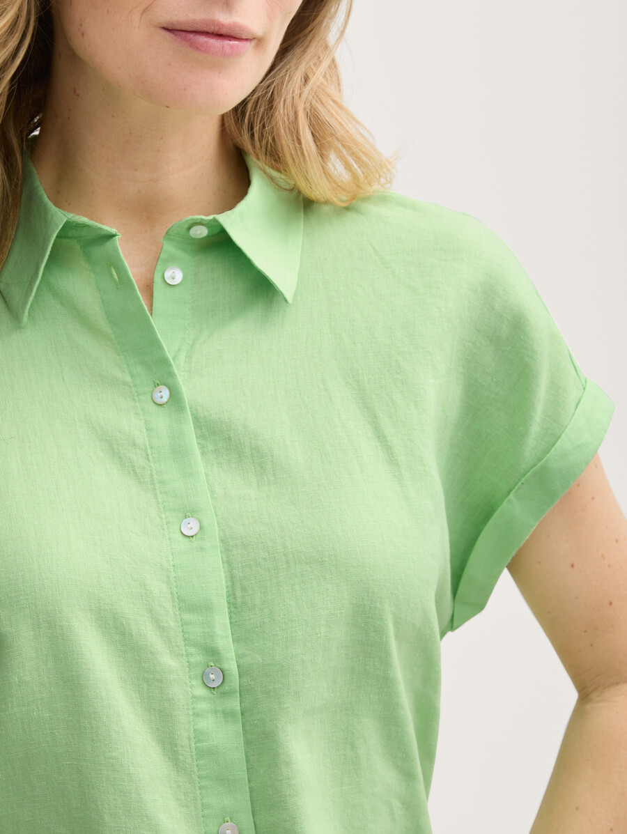 locker geschnittene bluse mit leinenanteil