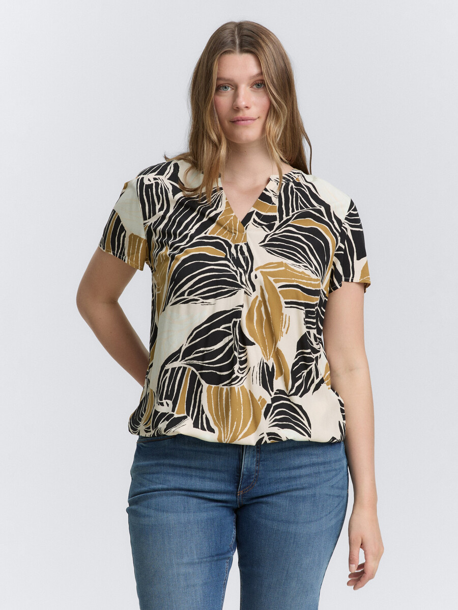 plus size - gemusterte bluse