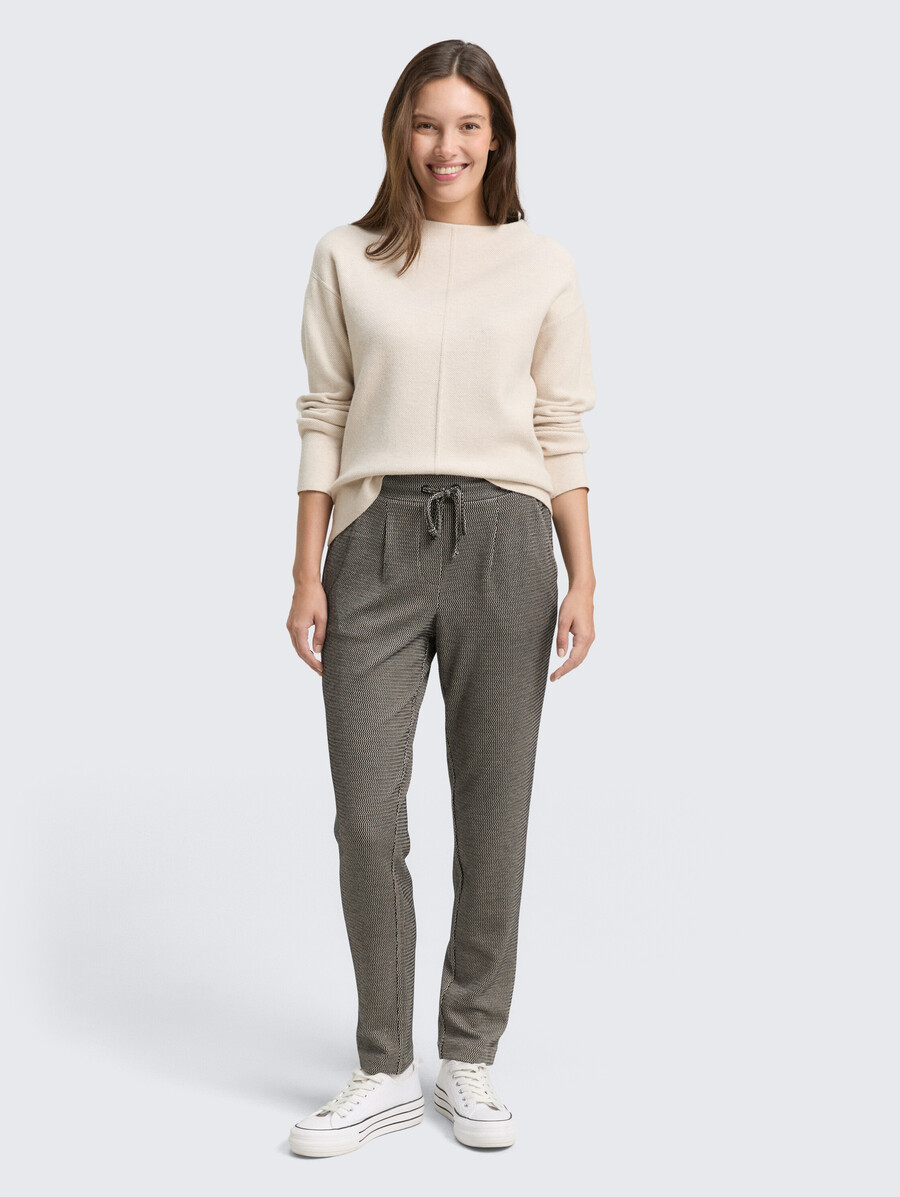 locker sitzende jacquard-hose mit kordelzug