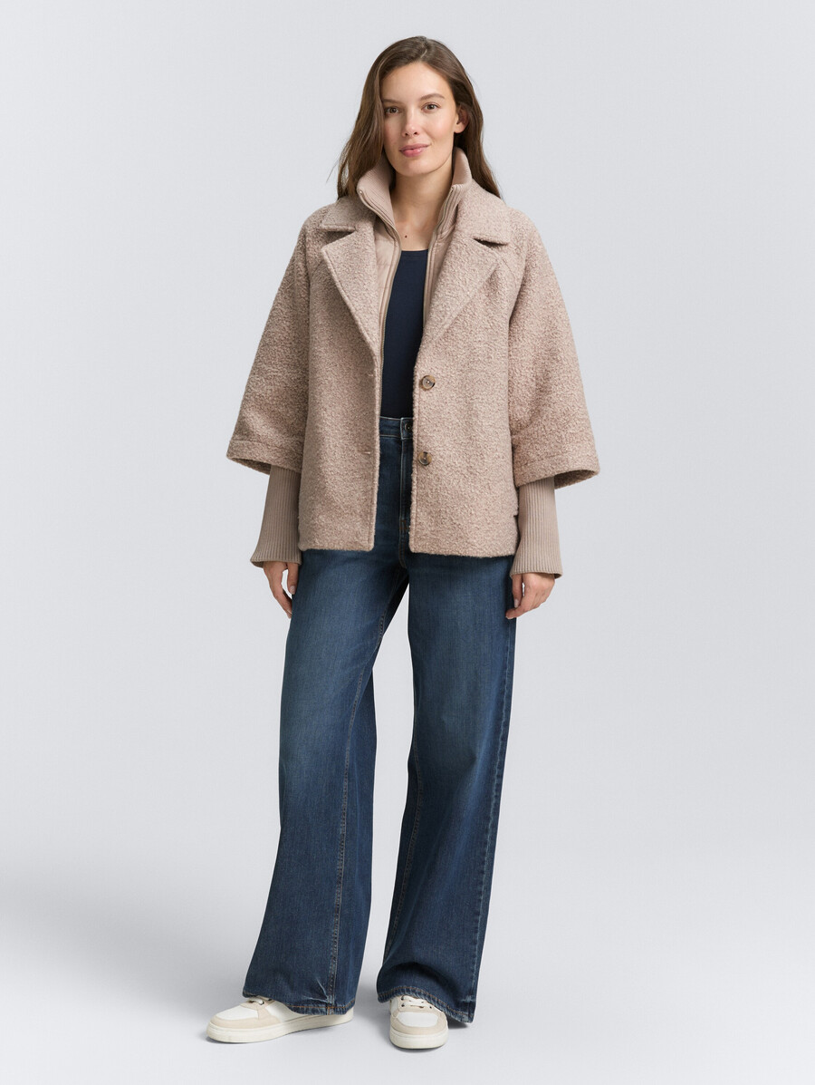 bouclé-cape-jacke im 2-in-1-look