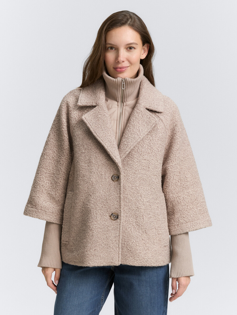 bouclé-cape-jacke im 2-in-1-look