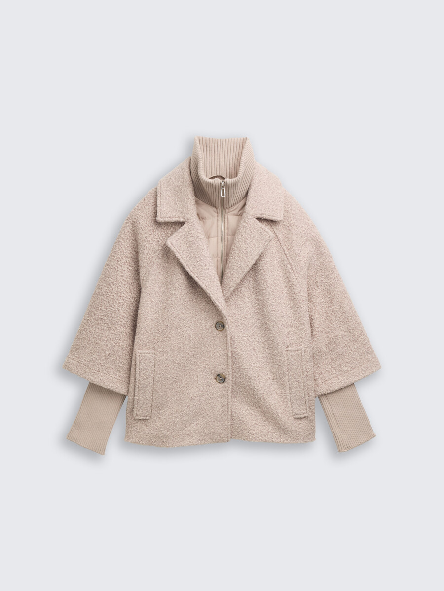 bouclé-cape-jacke im 2-in-1-look
