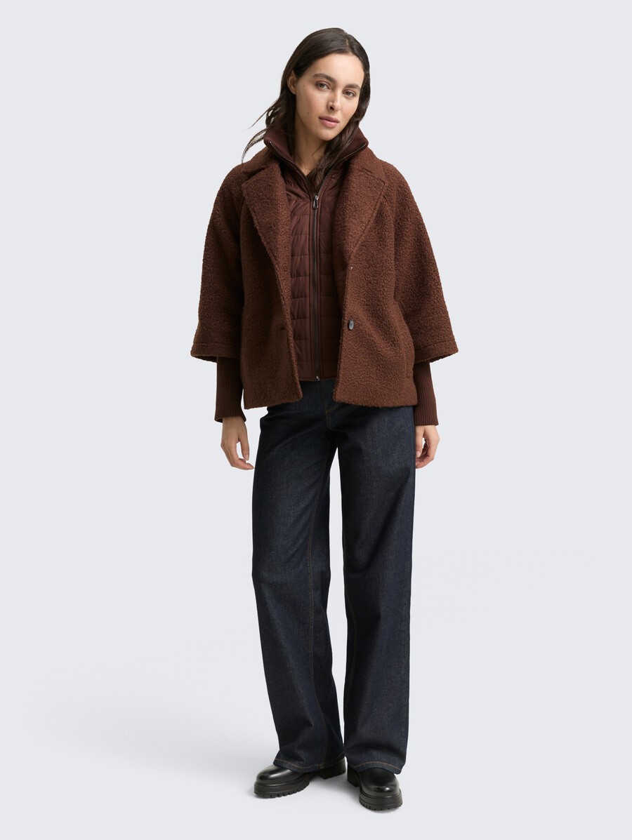 bouclé-cape-jacke im 2-in-1-look