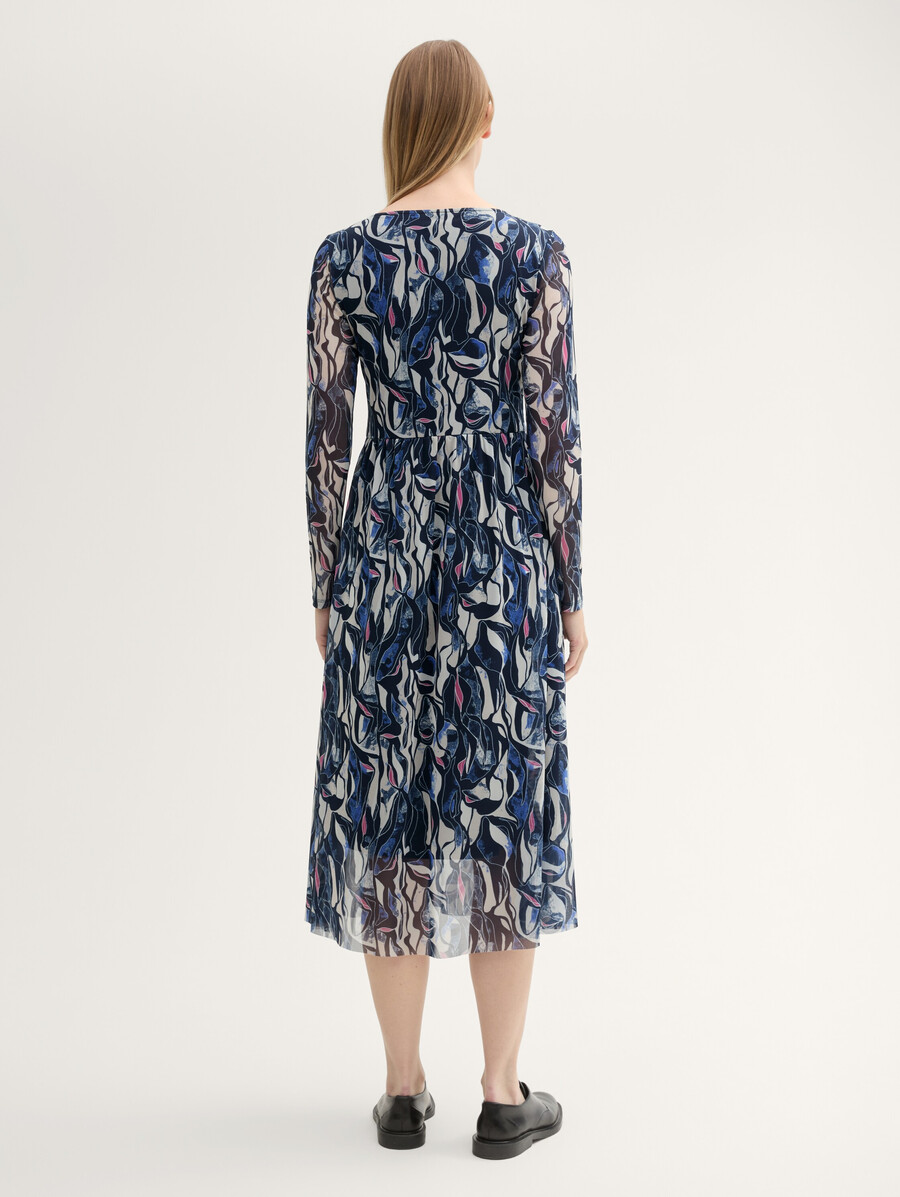 gemustertes mesh-midikleid