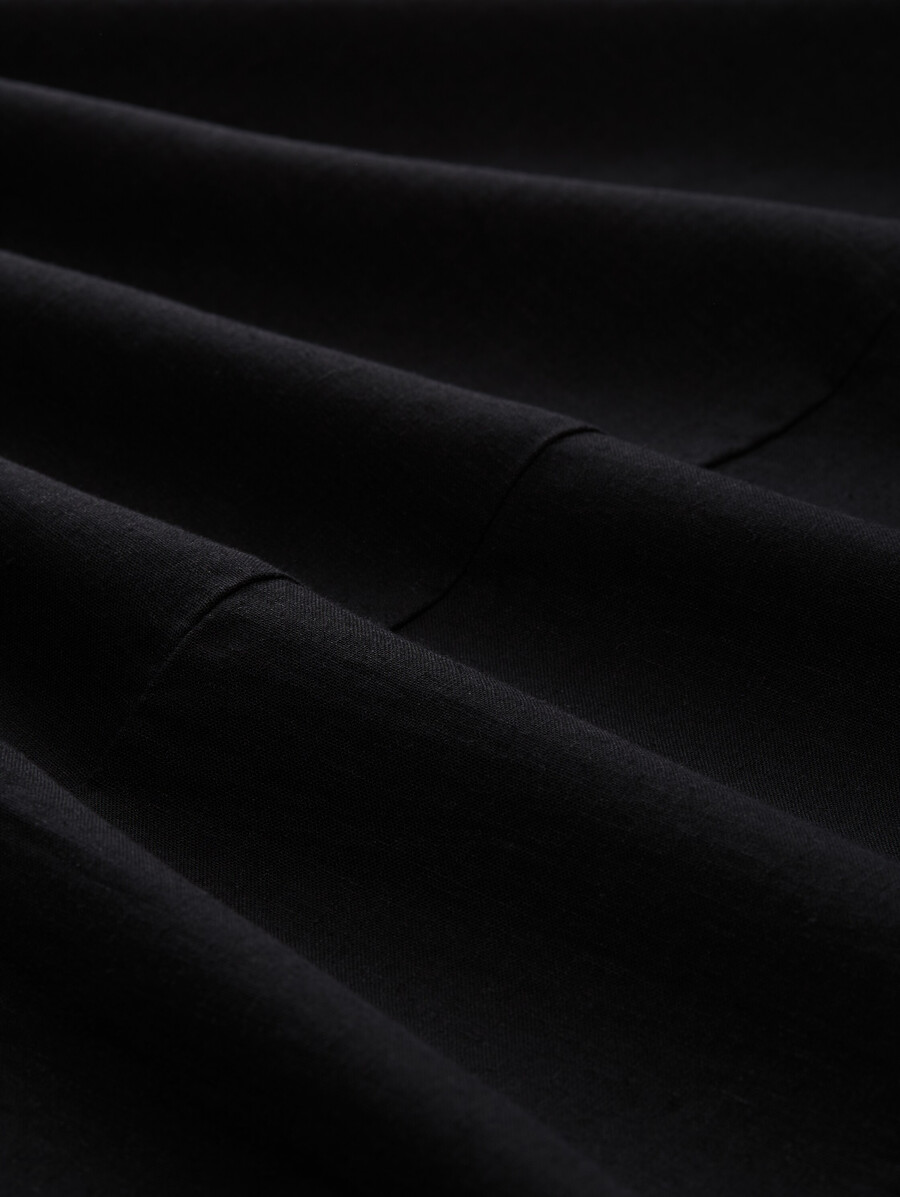 midi-trägerkleid aus leinen