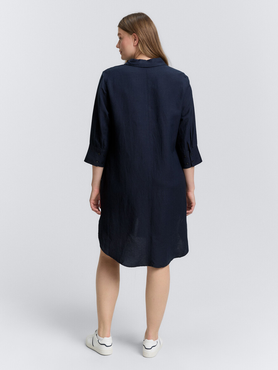 blusenkleid in Übergröße mit leinenanteil