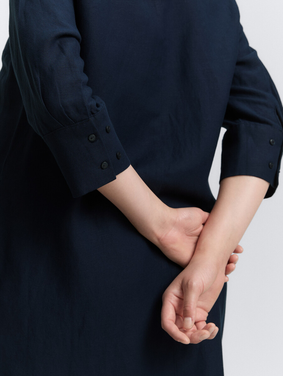 blusenkleid in Übergröße mit leinenanteil