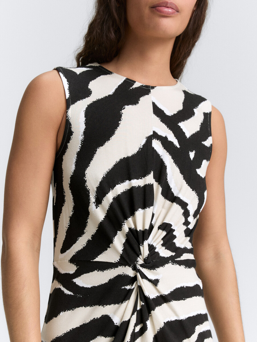 jersey-midikleid mit knotendetail