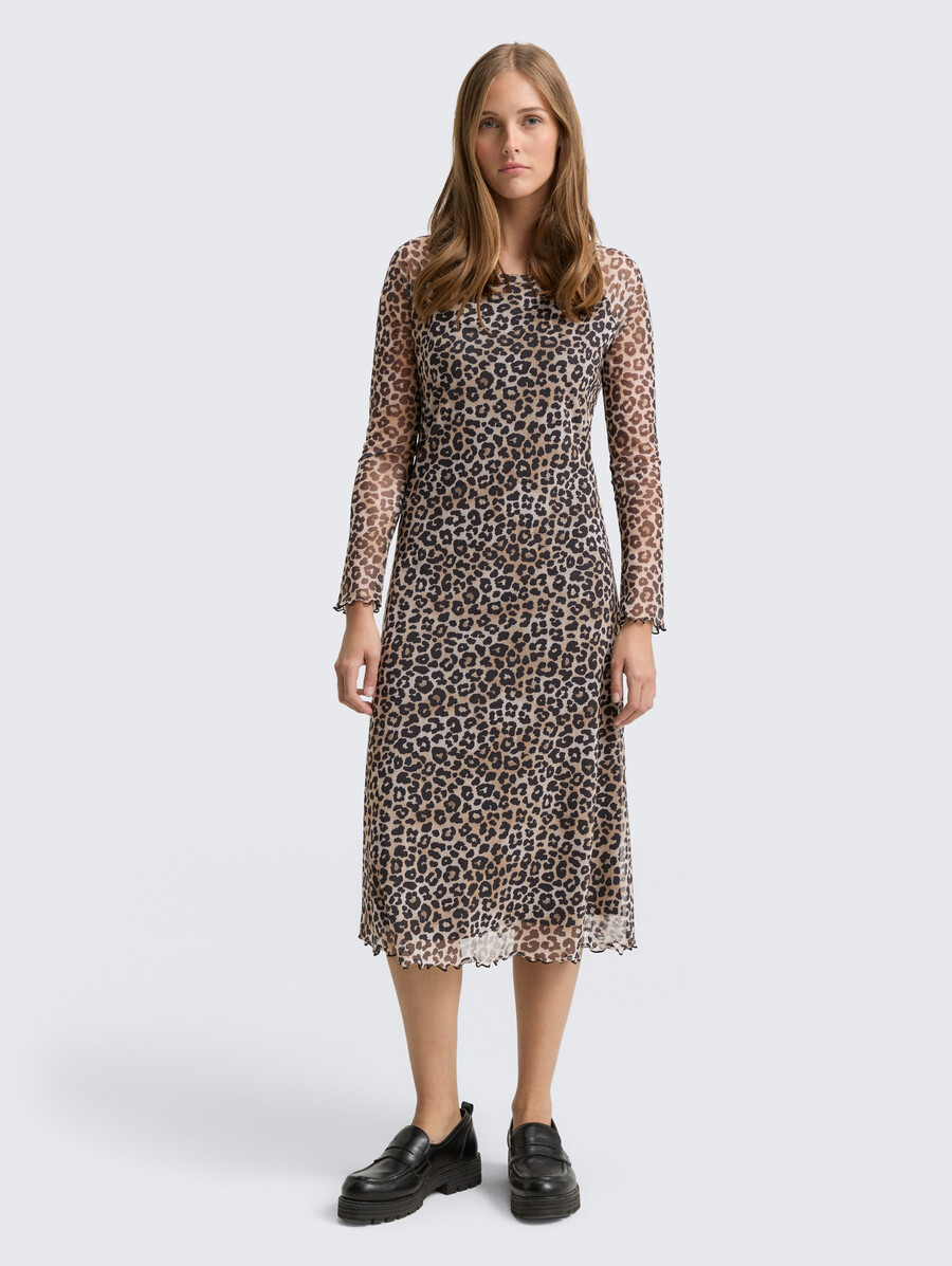 mesh-midikleid mit muster